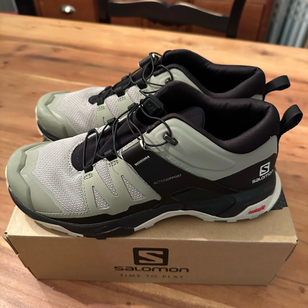 Salomon x Ultra 4 Goretex hiking Shoes - olive, black, gray